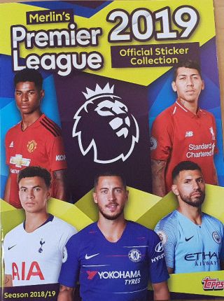 Merlin Topps Premier League 2019 Complete Set Of 310 Stickers With Empty Album