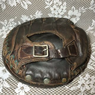 Antique 1940’s Leather Catchers Mitt Vtg Baseball Glove Sports Memorabilia 6
