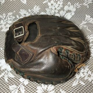 Antique 1940’s Leather Catchers Mitt Vtg Baseball Glove Sports Memorabilia 7