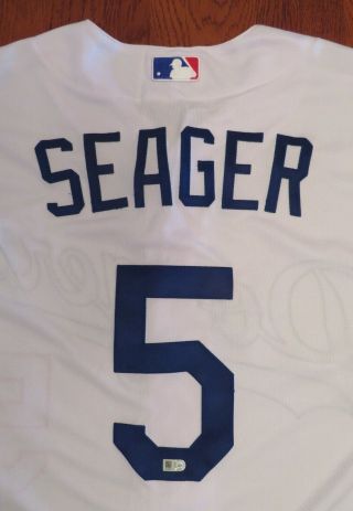 COREY SEAGER Rookie RC 10/16/2015 Postseason DODGERS 5 Team Issued JERSEY Sz 48 6