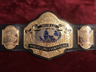 Nwa World Tag Team Title Belt Ring Worn,  4 Mm Zinc Plates Beauty Real Deal