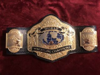 NWA WORLD TAG TEAM TITLE BELT RING WORN,  4 MM ZINC PLATES BEAUTY REAL DEAL 3