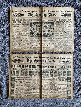 1933 THE SPORTING NEWS COMPLETE YEAR 52 ISSUES - FIRST ALL STAR GAME ISSUE 2