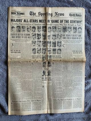 1933 THE SPORTING NEWS COMPLETE YEAR 52 ISSUES - FIRST ALL STAR GAME ISSUE 3