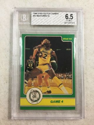 1984 Star Celtics Champs 11 Larry Bird Magic Johnson Game 4 Card Bgs 6.  5