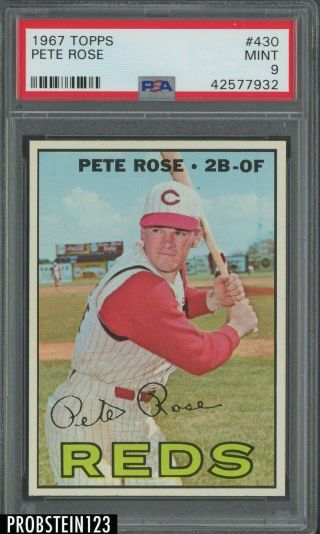 1967 Topps 430 Pete Rose Cincinnati Reds Psa 9