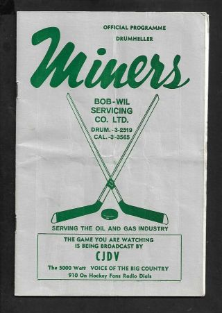 1963 - 64 Ashl Olds Elks At Drumheller Miners,  Alberta Senior Hockey League