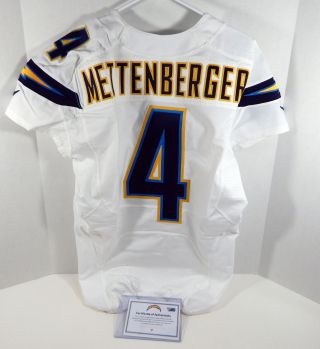 2015 San Diego Chargers Zach Mettenberger 4 Game Issued White Jersey