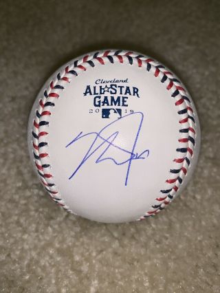 Mike Trout Autographed 2019 Mlb All Star Baseball Mlb Hologram Angels Mvp