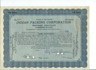 1919 Indian Packing Co Sponsor Green Bay Packers Wi Football Team Stock