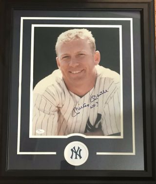 Mickey Mantle Autographed 11x14 Photo.  Inscribed With 7.  Full Jsa Loa.