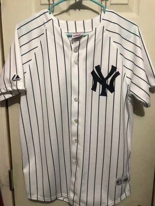 Vtg York Yankees Jersey Pinstripes Ny Authentic Majestic Youth Xl Matsui 55