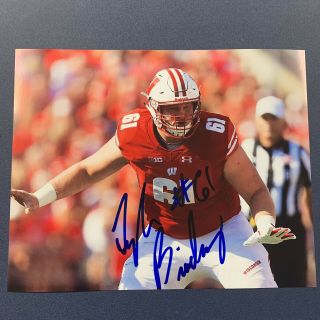 Wisconsin Badgers Football Tyler Biadasz Signed 8x10 Photo Auto Autographed