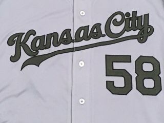 BARLOW SZ 46 58 2018 Kansas City Royals game Jersey issued Memorial Day 5 Star 4