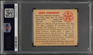 1950 Bowman SETBREAK Eddie Robinson 18 PSA 8 NM - MT (PWCC) 2