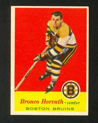 1957 - 58 Topps Bronco Horvath 7 - Rc - Boston Bruins - Ex
