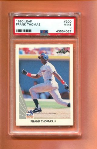 1990 Leaf Frank Thomas Rookie Rc Psa 9 White Sox