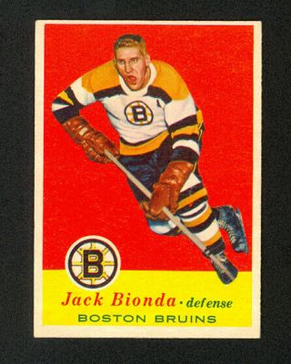 1957 - 58 Topps Jack Bionda 2 - Rc - Boston Bruins - Vg - Ex