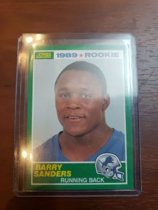 1989 Score 257 Barry Sanders Lions Rc Rookie Football Card Nm