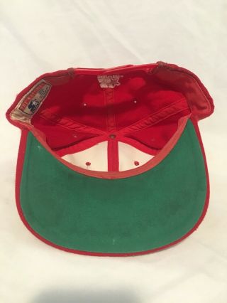 Vintage 90s Chicago Bulls Starter Arch Red Snapback Hat Cap 100 Wool 2