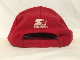 Vintage 90s Chicago Bulls Starter Arch Red Snapback Hat Cap 100 Wool 3