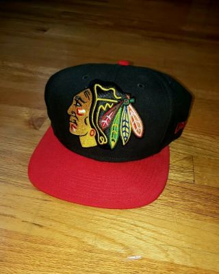 Chicago Blackhawks Black/red Era 9fifty Nhl Snapback Hat Cap