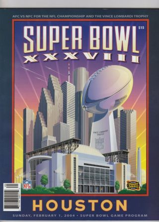 Bowl Xxxviii 38 Program 2004 England Patriots Vs Carolina Panthers