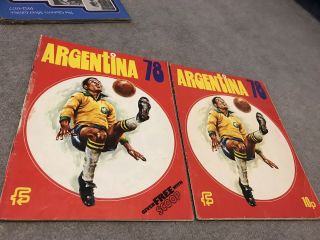 Fks World Cup 1978 Soccer Stamps - Argentina - Incomplete Sticker Album 2 Books