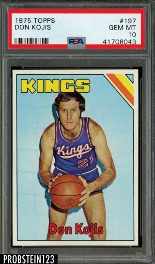 1975 Topps Basketball 197 Don Kojis Kansas City Kings Psa 10 Gem Pop 3