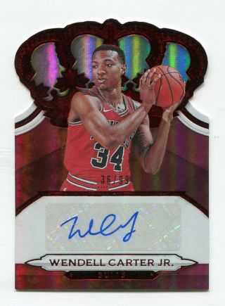 2018 - 19 Panini Crown Royale Wendell Carter Jr.  Rc Rookie Auto 
