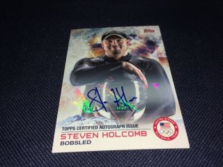 Steven Holcomb Bobsled Olympics 2014 Topps Autograph Card