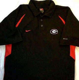 Vtg Nike Team Dri - Fit Georgia Bulldogs Golf Polo Shirt S M Uga