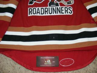 Tucson Roadrunners AHL 31 Merrick Madsen 17/18 Red GI Jersey w/set tag & LOA 3