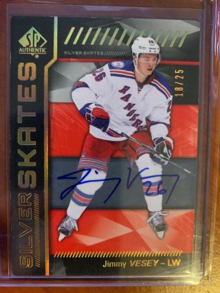 16 - 17 Sp Authentic Silver Skates Rookie Auto Jimmy Vesey 18/25 Sabres