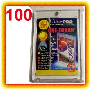 100 Ultra Pro One Touch Magnetic 35pt Uv Card Holder Case 2 Piece Sports Trading