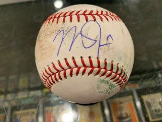 Mike Trout Los Angeles Angels Single Signed Game Baseball Jsa Authentic