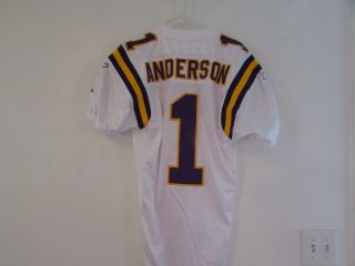 Gary Anderson Minnesota Vikings 2001 Game Issued Reebok Road Jersey 1 Size 40
