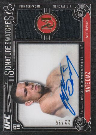 2016 Topps Ufc Mus Coll Single - Fighter Sig Swatch Dual Rel Auto Gold Nd Na Diaz