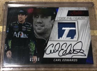 Rare Signed Carl Edwards 2017 Absolute Racing Relic Autograph Card 01/10 Nascar