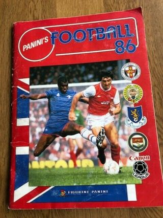 Panini Football 86 Sticker Album - 100 Complete -