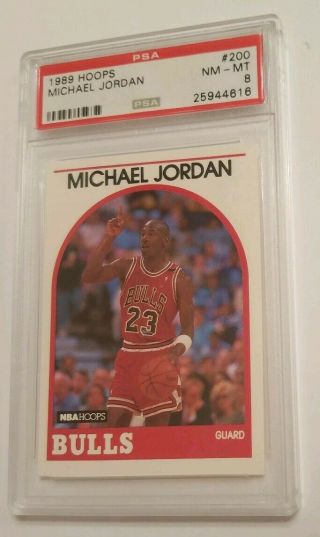 1989 Nba Hoops 200 Michael Jordan Chicago Bulls Hall Of Fame Psa 8 Nm -