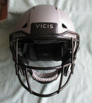 2018 Vicis Zero1 Pro Football Helmet Silver W/black Facemask Size B Large
