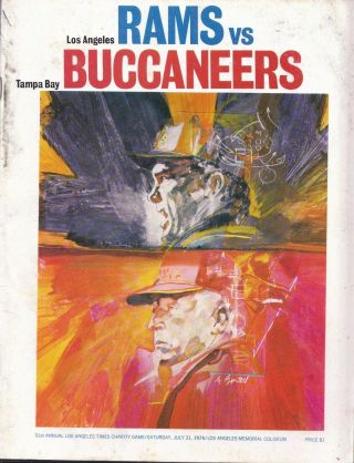Tampa Bay Buccaneers 1st Nfl Program 1976 Vs Los Angeles Rams Jackie Slater Ry
