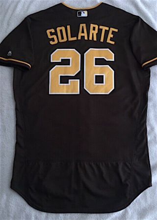 2016 YANGERVIS SOLARTE Game Padres Jersey 26 MLB Authenticated Photo Match 2