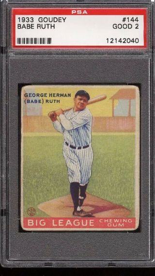 1933 Goudey Big League Chewing Gum R319 144 Babe Ruth