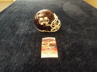 Johnathan Abram Autographed Mini Helmet - Mississippi State Bulldogs