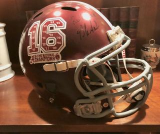 Nick Saban Signed Alabama Crimson Tide Football Full Size Helmet 