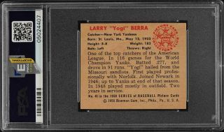1950 Bowman SETBREAK Yogi Berra 46 PSA 8 NM - MT (PWCC - E) 2