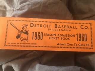 Mlb Vintage Season Ticket Book Detroit Tigers