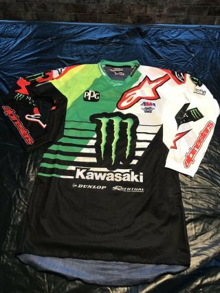 Eli Tomac Autographed Race Jersey Chad Reed Ryan Dungey Ryan Villopoto 3